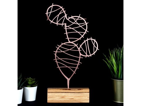 WALLXPERT Stona dekoracija Cactus Round Bronze