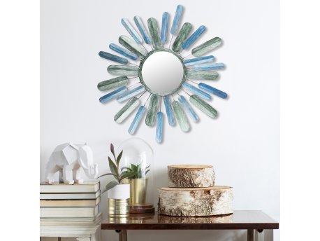 WALLXPERT Zidna dekoracija Metal Art Mirror Sun