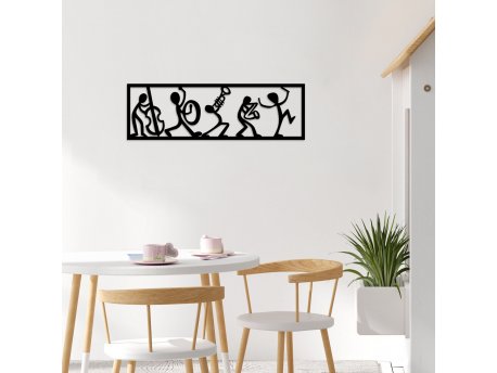 WALLXPERT Zidna dekoracija Musicians Black