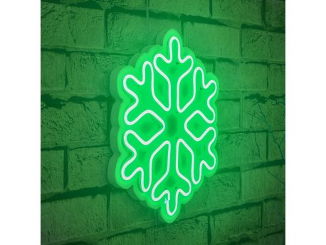WALLXPERT LED dekoracija Snowflake Green