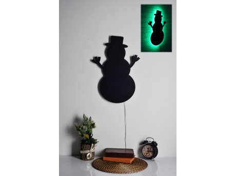 WALLXPERT LED dekoracija Snowman 2 Green