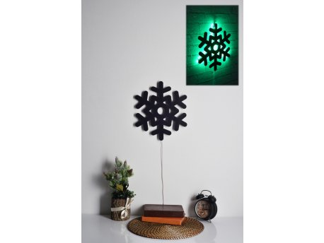 WALLXPERT LED dekoracija Snowflake 2 Green