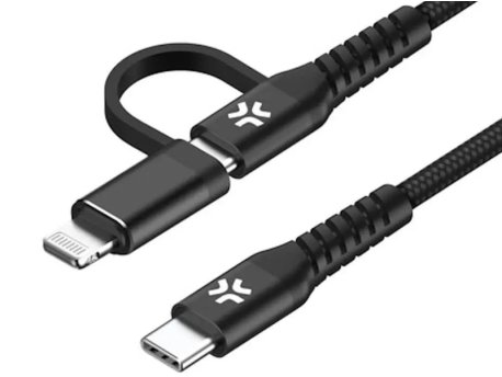 CELLY USB-C 2u1 100W USB-C i Lightning Kabl