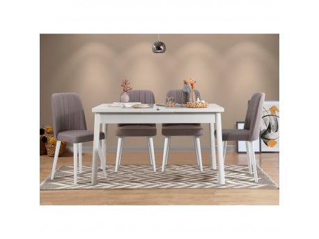 HANAH HOME Trpezarijski set Santiago White Grey