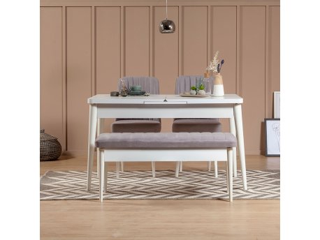 HANAH HOME Trpezarijski set Vina 0701 Soho White