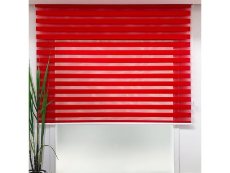 WALLXPERT Zebra zavesa Lizbon Red (110 x 200)
