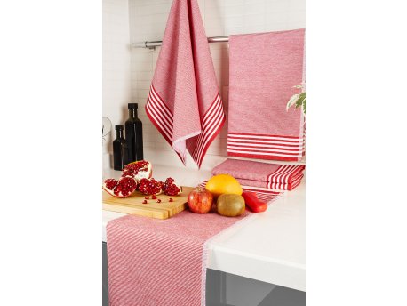 L`ESSENTIEL MAISON Set kuhinjskih krpa Sevilla Red