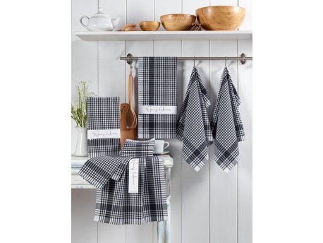 HERMIA Set kuhinjskih krpa Potikareli Black