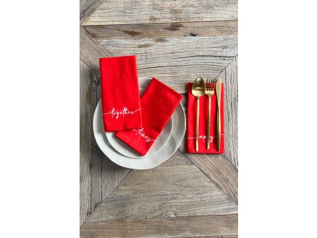 HERMIA Set salveta Red White 45 x 45