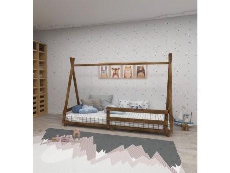 HANAH HOME Krevet Panda Walnut