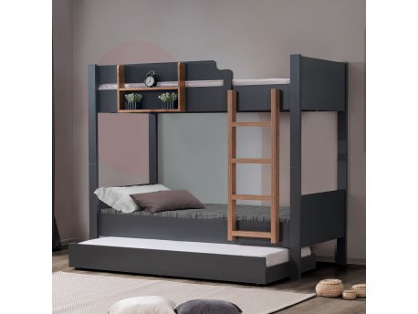 HANAH HOME Krevet na sprat Asya Y Anthracite Walnut