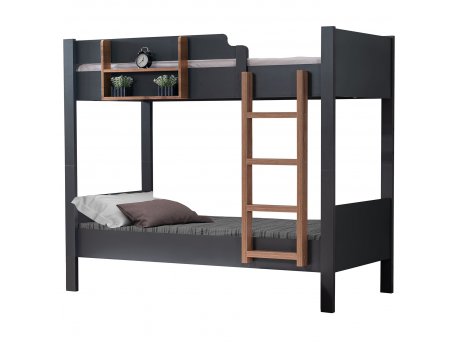 HANAH HOME Krevet na sprat Asya Anthracite Walnut