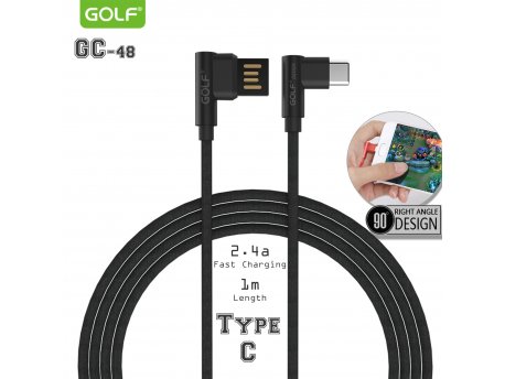 GOLF Mikro usb kabl 1m 90° GC-48m crni (00G98)