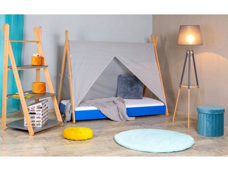 BELLA LUNI Tipi Krevet sa nadstrešnicom i dušekom 180x80 plavi
