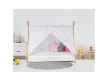 BELLA LUNI Tipi Krevet sa nadstrešnicom i dušekom 180x80 beli