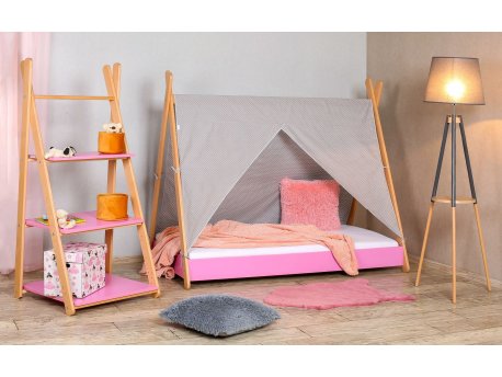 BELLA LUNI Tipi Krevet sa nadstrešnicom i dušekom 160x80 roze