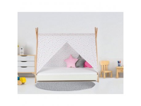 BELLA LUNI Tipi Krevet sa nadstrešnicom i dušekom 160x80 beli