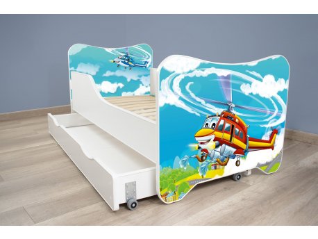 TOP BEDS Happy Kitty Dečiji krevet 160x80 + fioka Helicopter