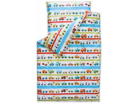 TOP BEDS Posteljina 160x110 - Cars And Stripes