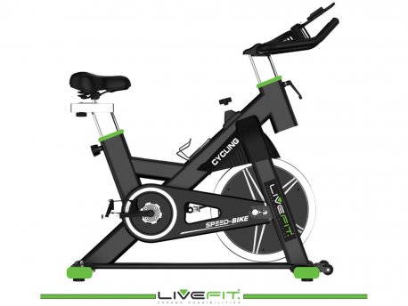 LiveFit Sobni bicikl magnetni crni, 8kg, bluetooth - LF808BT