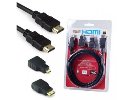 KETTZ Kabl HDMI + adapteri Micro i Mini HDMI 1.5m Kettz