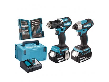 MAKITA Set LXT-DTD157,DDF487,BL1830Bx2,DC18RC,B-57015,Mak