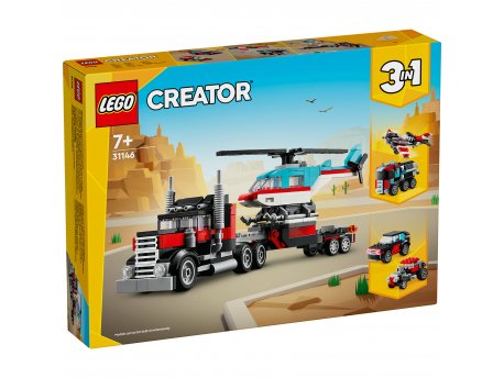 LEGO Kamion s ravnom platformom i helihopterom 31146
