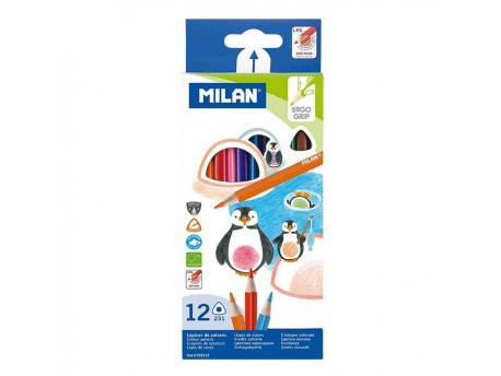 MILAN Drvene bojice 12 kom trouglaste (MLN722312)