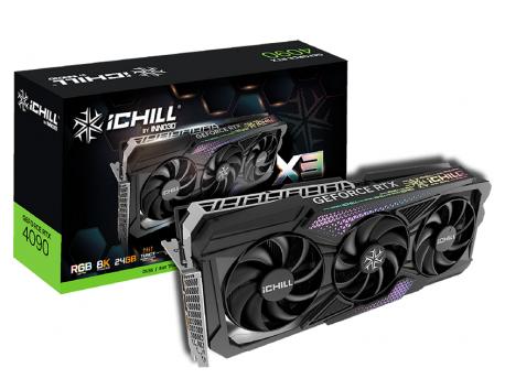 Inno3D NVIDIA Video Card RTX 4090 iChill X3 24GB GDDR6X 384-bit, 2580MHz / 21Gbps