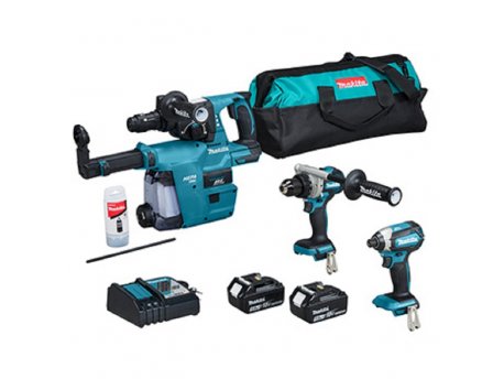 MAKITA Makita LXT set -DDF486Z+DTD153Z+DHR243Z+ punjač + 2 baterije + torba DLX3154TX1