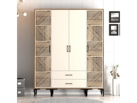 HANAH HOME Garderober Kumsal PTP Walnut Cream