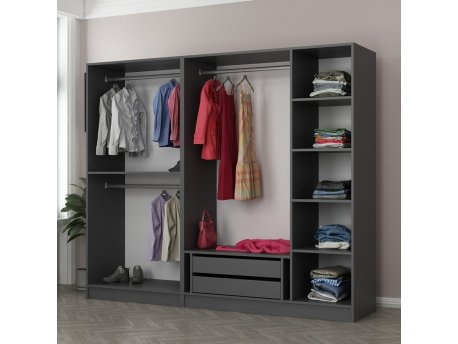 HANAH HOME Garderober Kale 190 Anthracite v2