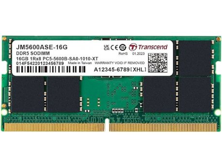 TRANSCEND SODIMM DDR5, 16GB, 5600MT/s JM5600ASE-16G