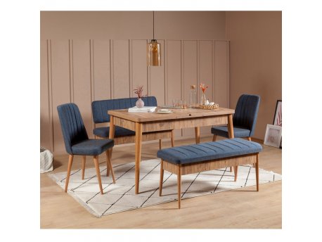 HANAH HOME Trpezarijski set Vina Atlantic Dark Blue