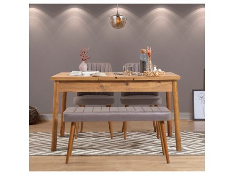 HANAH HOME Trpezarijski set Santiago Atlantice Soho Grey