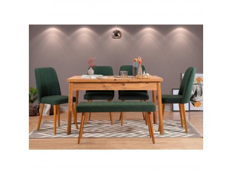 HANAH HOME Trpezarijski set Santiago Atlantic Green