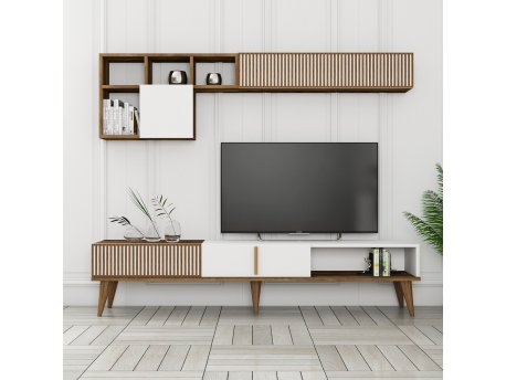 HANAH HOME TV polica Milan TV Walnut White