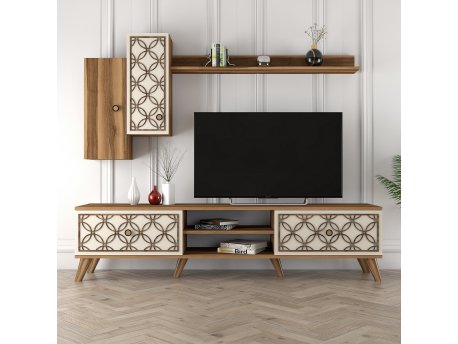 HANAH HOME TV polica Class S Walnut Cream
