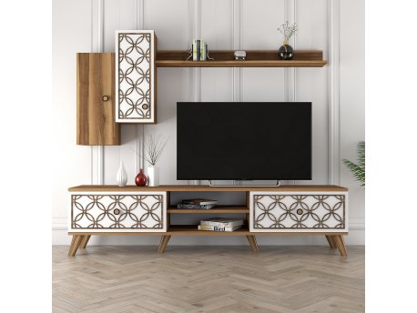 HANAH HOME TV polica Class S Walnut White