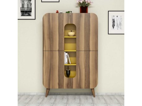 HANAH HOME Višenamenski ormar Mine Walnut Yellow