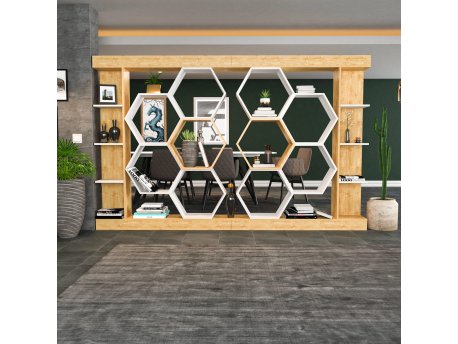 HANAH HOME Polica za knjige Sueno White Oak