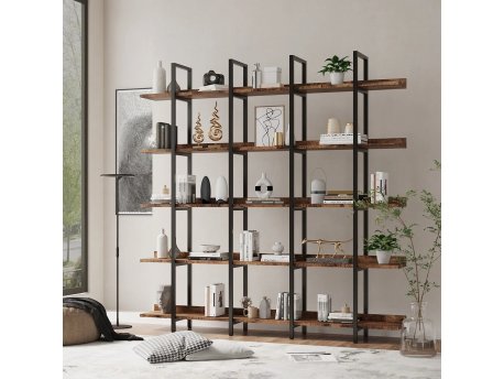 HANAH HOME Polica za knjige Loft Brown