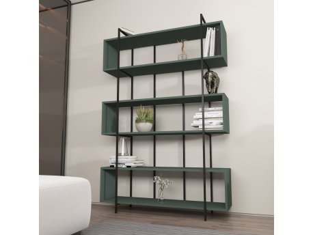HANAH HOME Polica za knjige Bruti Green Black