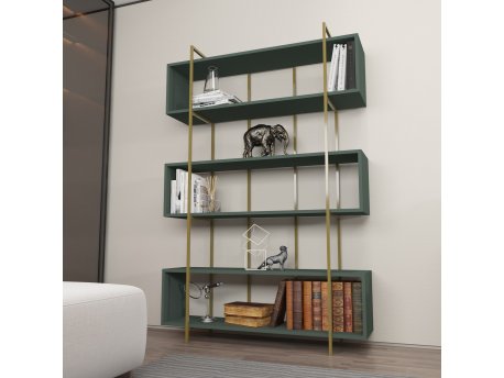 HANAH HOME Polica za knjige Bruti Green Gold