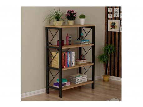 HANAH HOME Polica za knjige Sembol 4 Rafli Atlantic Pine