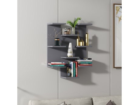 HANAH HOME Zidna polica Texas Anthracite