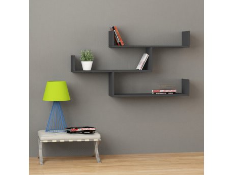 HANAH HOME Zidna polica Tibet Anthracite