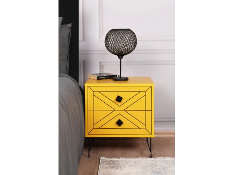 HANAH HOME Noćni stočić Luna Yellow