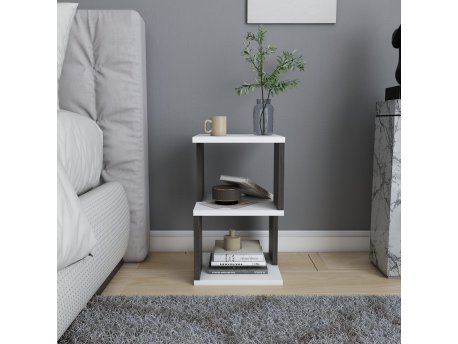 HANAH HOME Noćni stočić Carter White Dark Oak