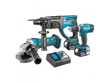 MAKITA LXT set-DHP453Z +DHR202Z+DGA452Z + punjač + 2 baterije DLX3121M